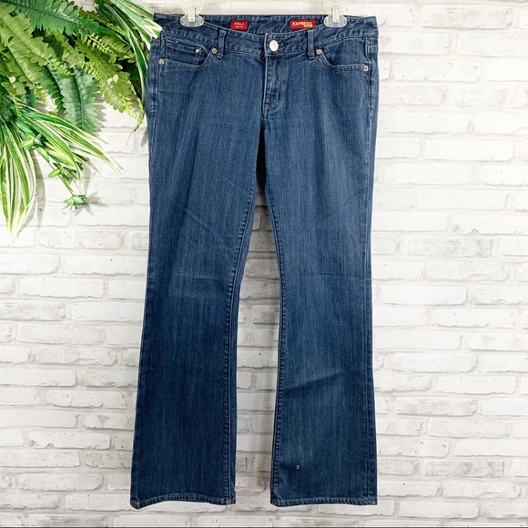 Express • “Stella” Dark Wash Bootleg Jeans Size 8R - Picture 2 of 8